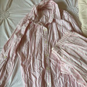 Victoria's Secret Pink and White Striped Top & Bottoms Set -XS .